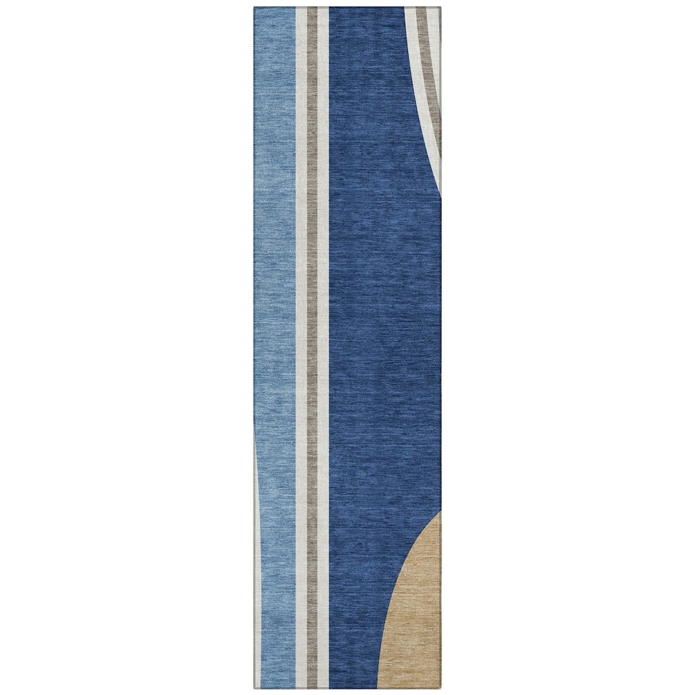 Machine Washable Indoor/Outdoor Chantille ACN2505 Blue 2'3" x 7'6" Runner Rug. Picture 1