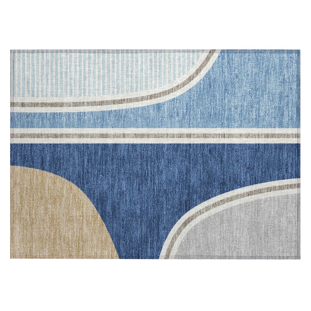 Machine Washable Indoor/Outdoor Chantille ACN2505 Blue 1'8" x 2'6" Rug. Picture 1