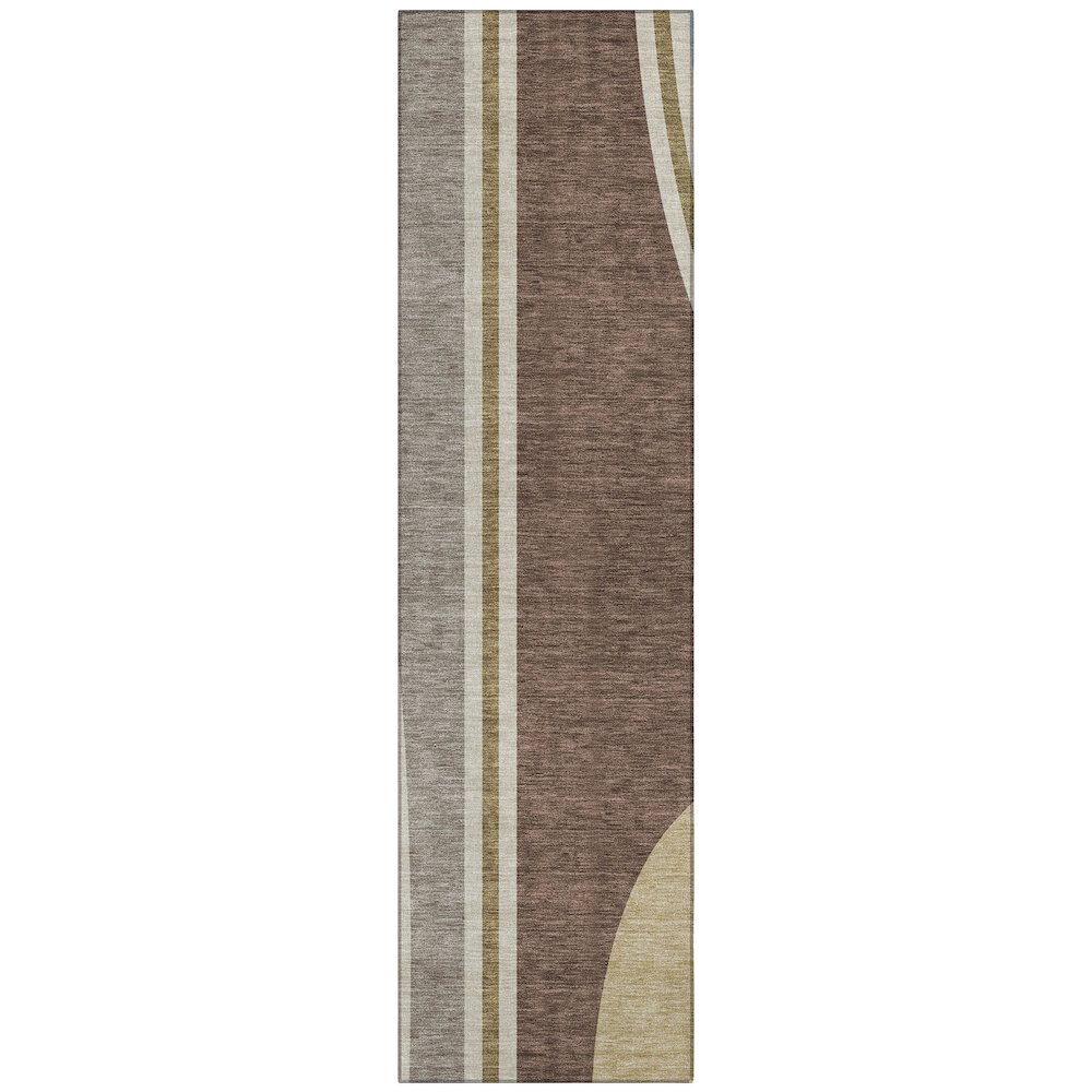 Machine Washable Indoor/Outdoor Chantille ACN2505 Brown 2'3" x 7'6" Runner Rug. Picture 1