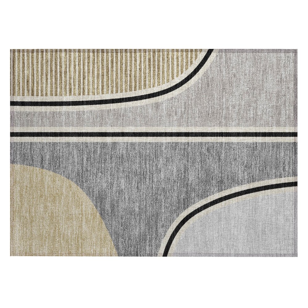 Machine Washable Indoor/Outdoor Chantille ACN2505 Gray 1'8" x 2'6" Rug. Picture 1