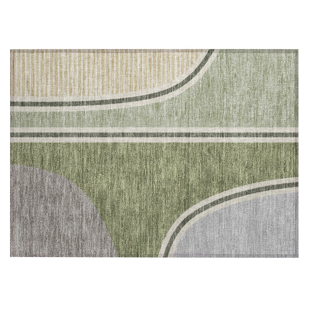 Machine Washable Indoor/Outdoor Chantille ACN2505 Green 1'8" x 2'6" Rug. Picture 1
