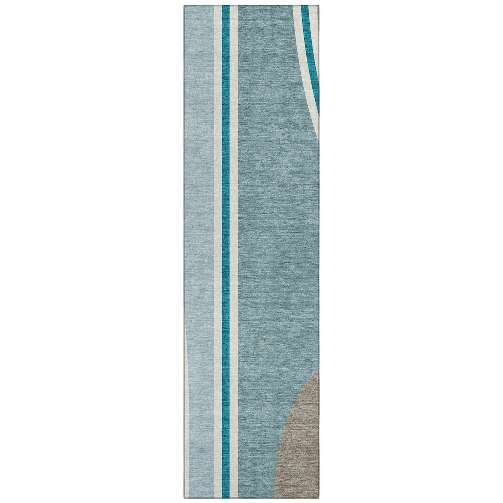 Machine Washable Indoor/Outdoor Chantille ACN2505 Teal 2'3" x 7'6" Runner Rug. Picture 1
