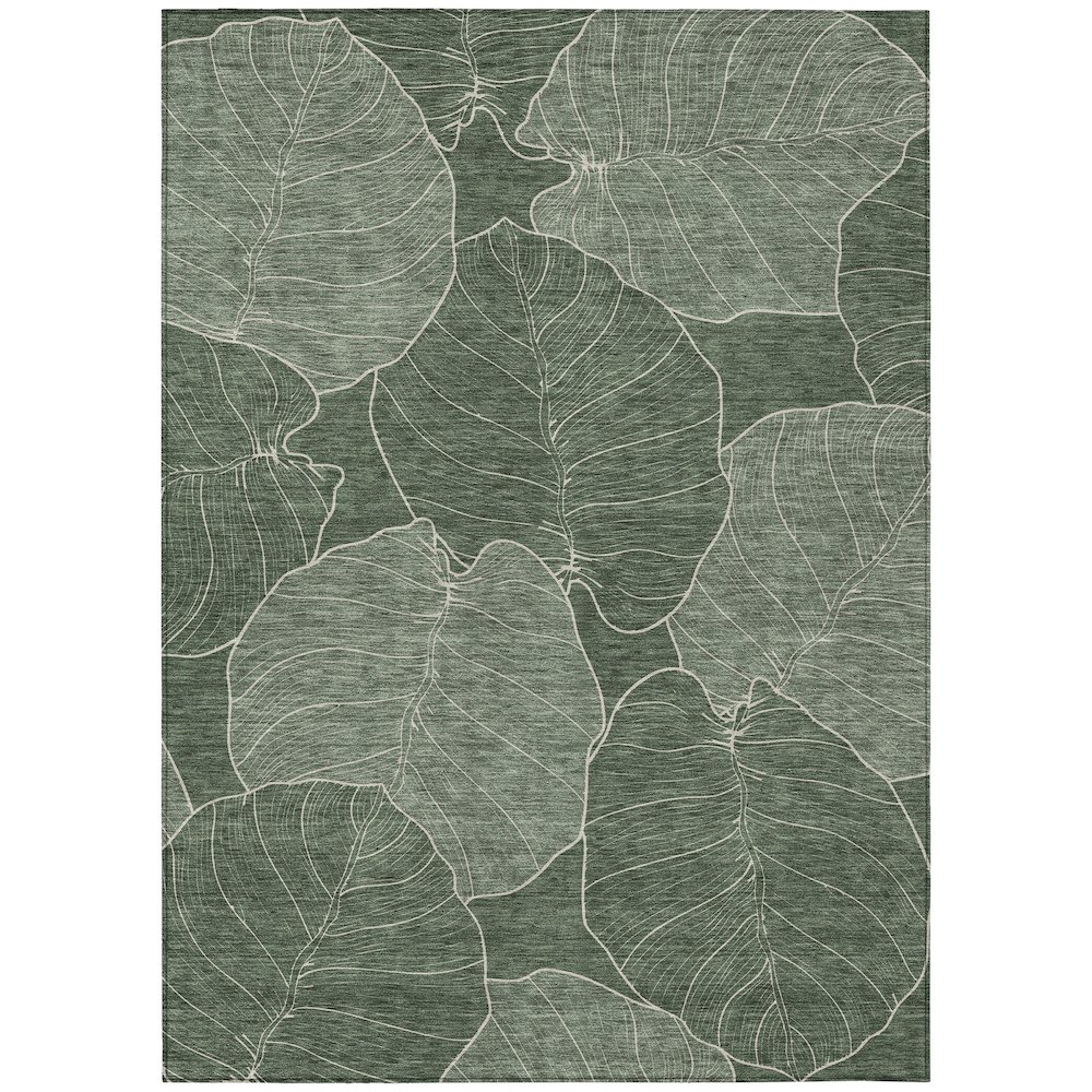 Machine Washable Indoor/Outdoor Chantille ACN2506 Green 2'6" x 3'10" Rug. Picture 1
