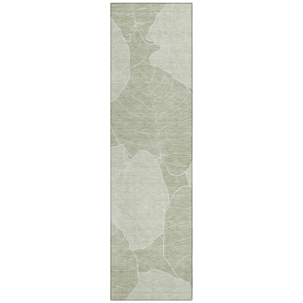 Machine Washable Indoor/Outdoor Chantille ACN2506 Green 2'3" x 7'6" Runner Rug. Picture 1