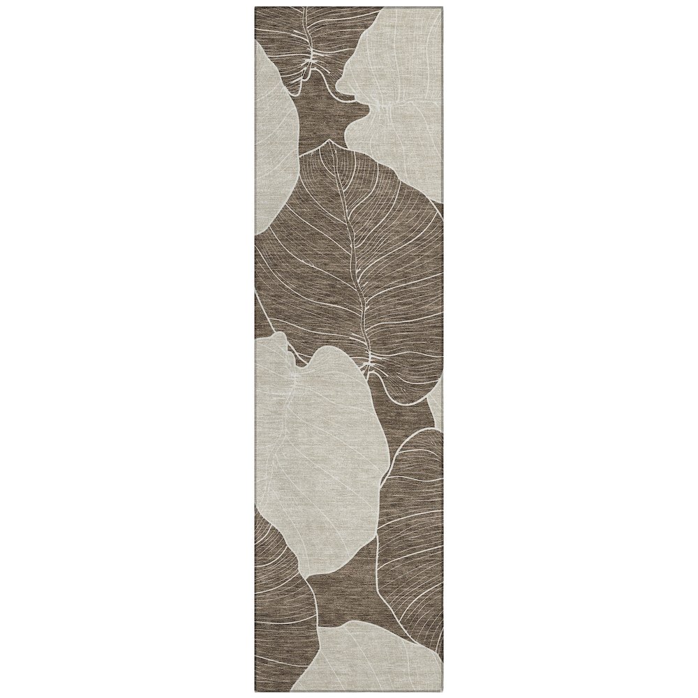 Machine Washable Indoor/Outdoor Chantille ACN2506 Brown 2'3" x 7'6" Runner Rug. Picture 1