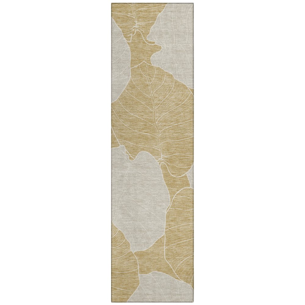 Machine Washable Indoor/Outdoor Chantille ACN2506 Gold 2'3" x 7'6" Runner Rug. Picture 1
