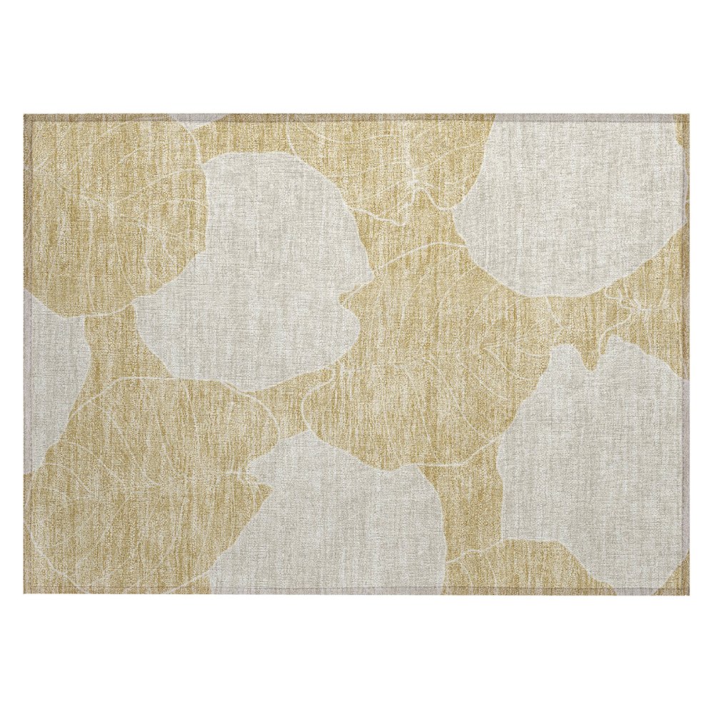 Machine Washable Indoor/Outdoor Chantille ACN2506 Gold 1'8" x 2'6" Rug. Picture 1