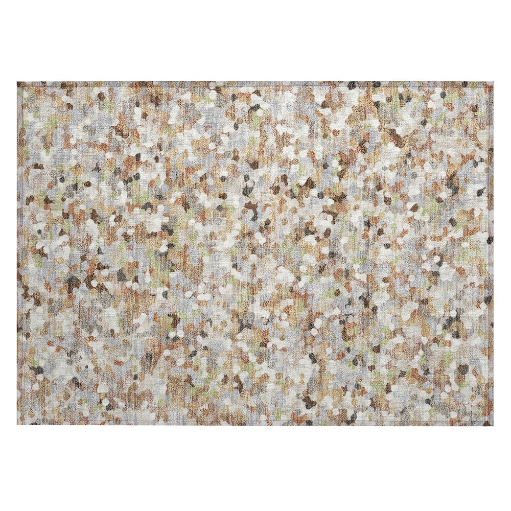 Machine Washable Indoor/Outdoor Chantille ACN2507 Brown 1'8" x 2'6" Rug. Picture 1