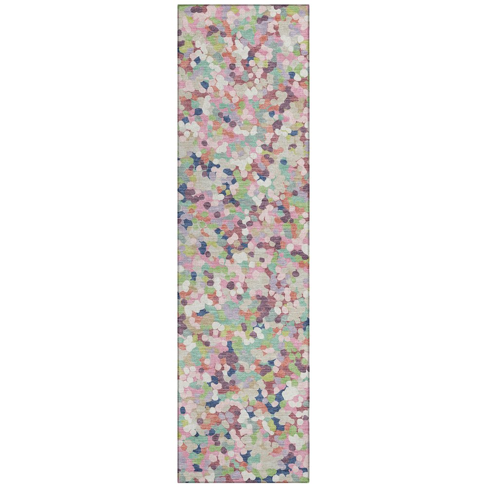 Machine Washable Indoor/Outdoor Chantille ACN2507 Pink 2'3" x 7'6" Runner Rug. Picture 1