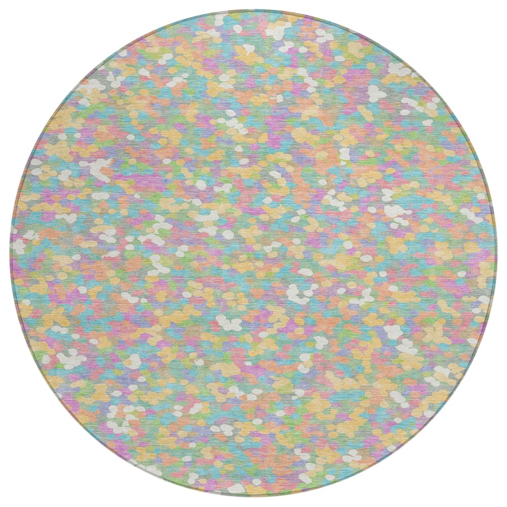 Machine Washable Indoor/Outdoor Chantille ACN2507 Green 8' x 8' Round Rug. Picture 1