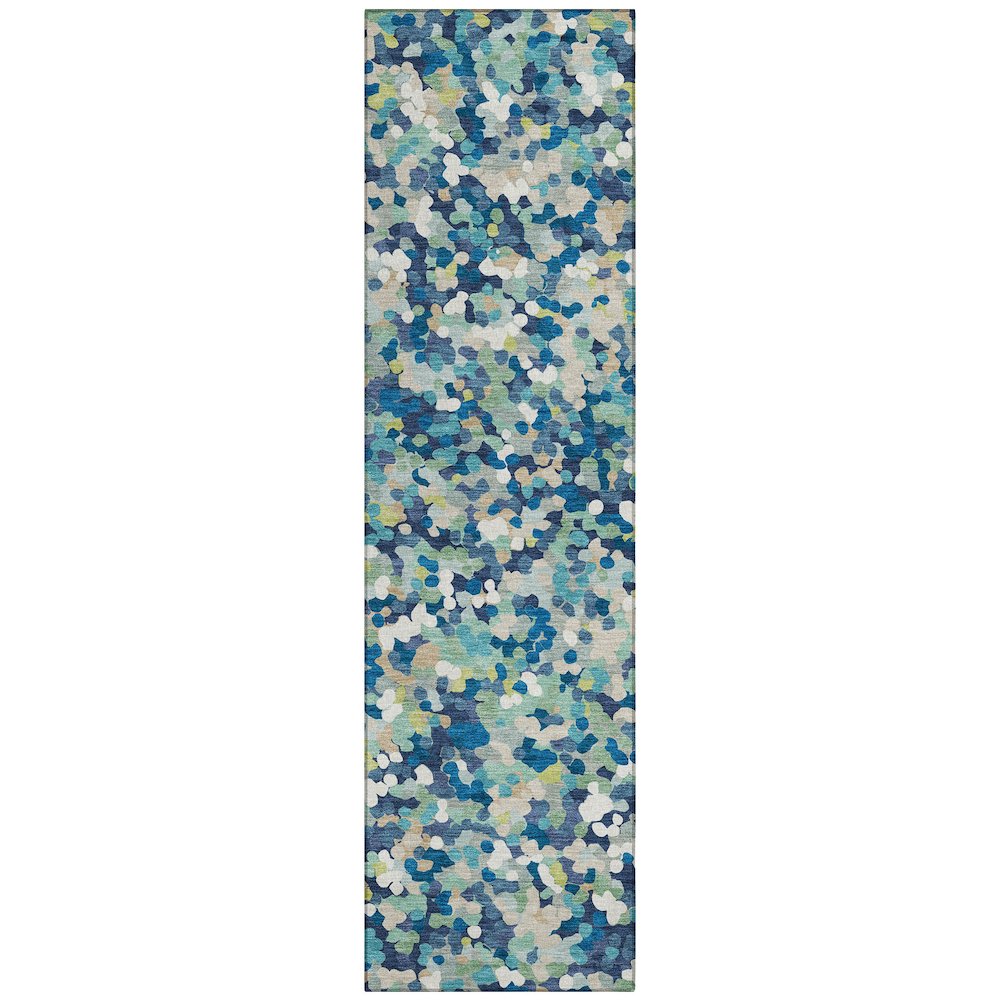 Machine Washable Indoor/Outdoor Chantille ACN2507 Blue 2'3" x 7'6" Runner Rug. Picture 1