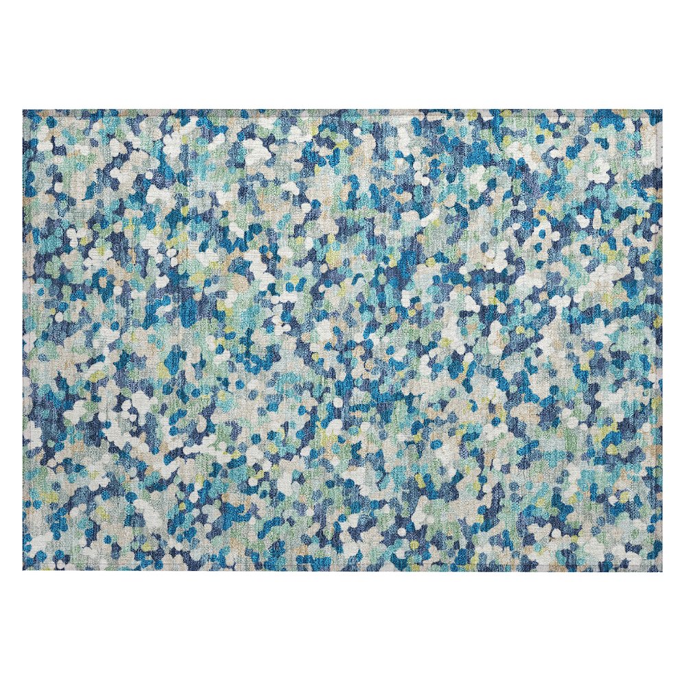 Machine Washable Indoor/Outdoor Chantille ACN2507 Blue 1'8" x 2'6" Rug. Picture 1