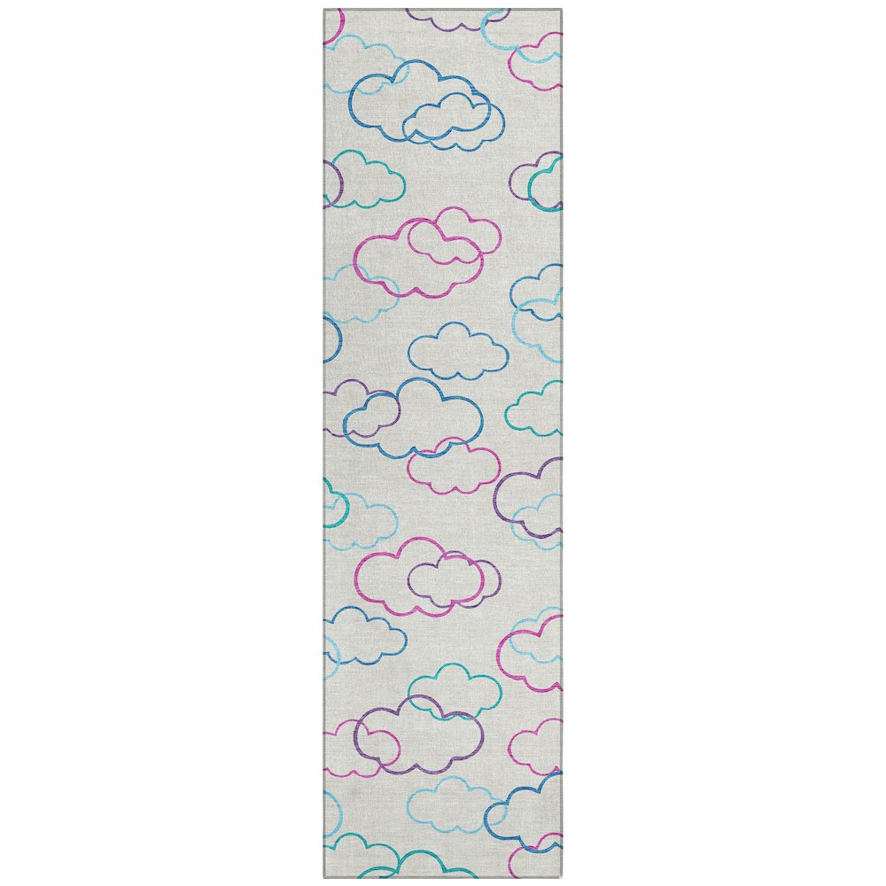 Machine Washable Indoor/Outdoor Chantille ACN2508 Ivory 2'3" x 7'6" Runner Rug. Picture 1