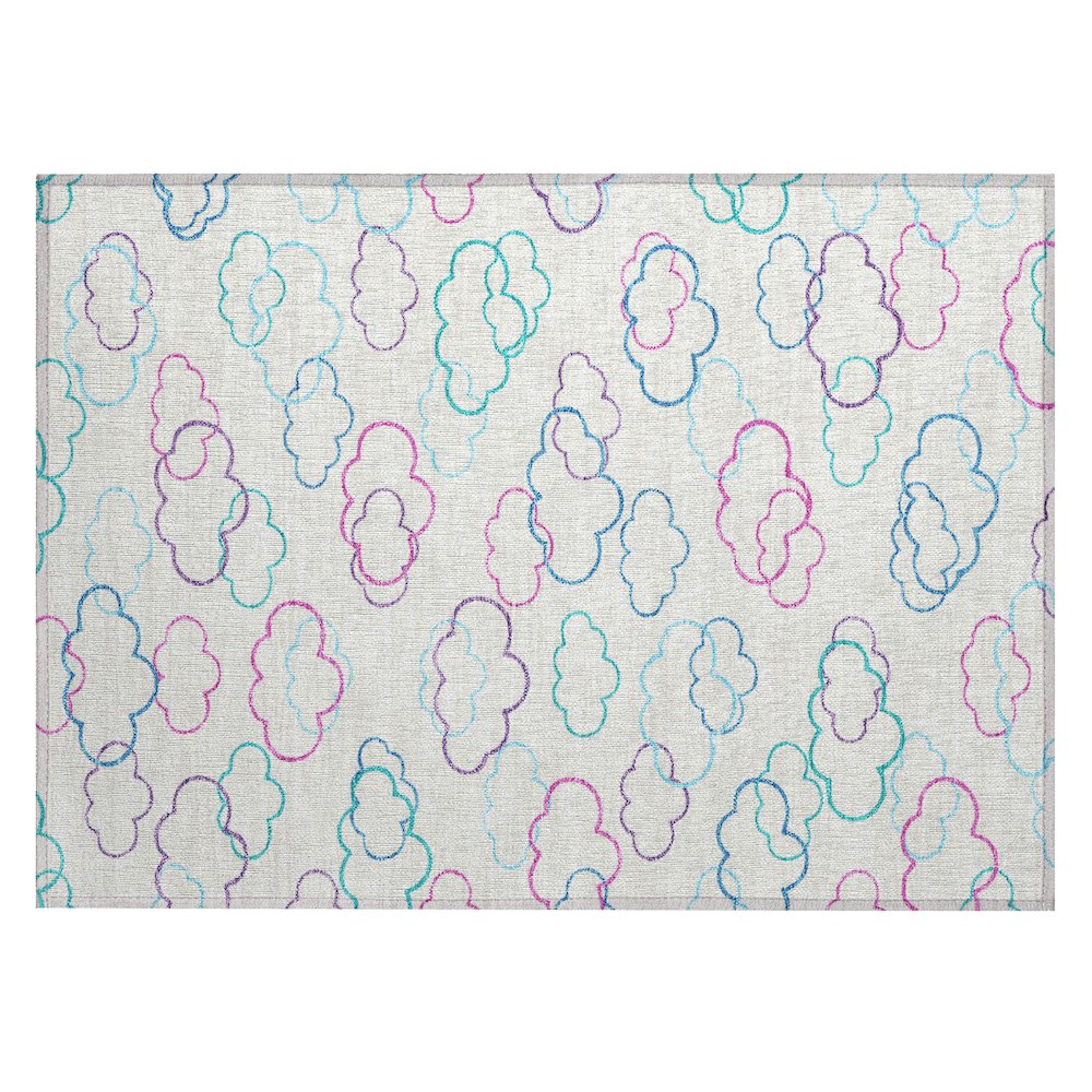 Machine Washable Indoor/Outdoor Chantille ACN2508 Ivory 1'8" x 2'6" Rug. Picture 1