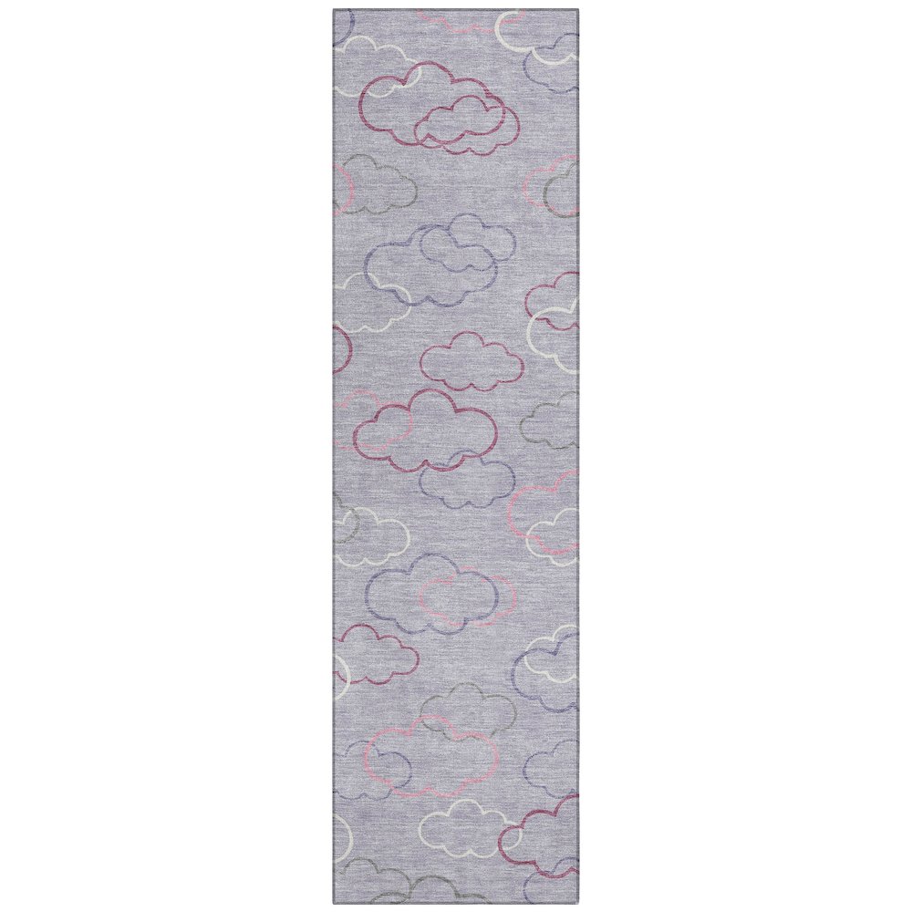 Machine Washable Indoor/Outdoor Chantille ACN2508 Purple 2'3" x 7'6" Runner Rug. Picture 1