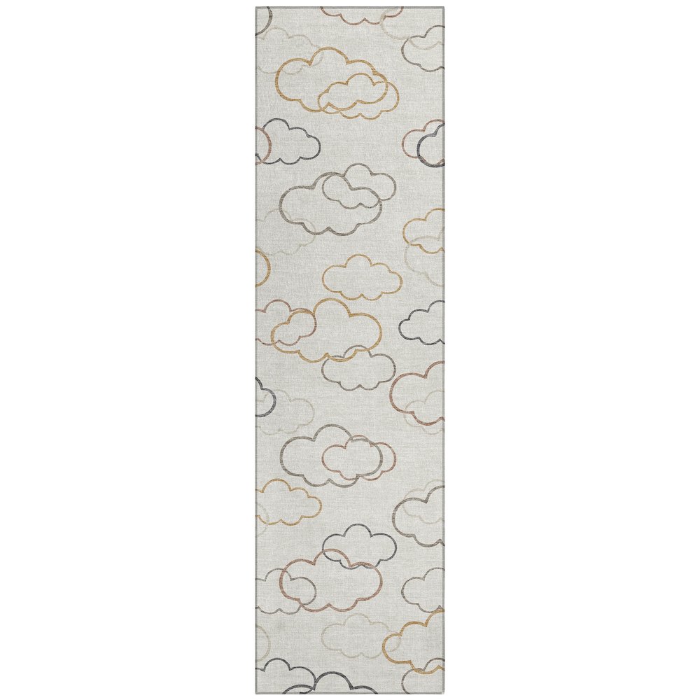 Machine Washable Indoor/Outdoor Chantille ACN2508 Ivory 2'3" x 7'6" Runner Rug. Picture 1