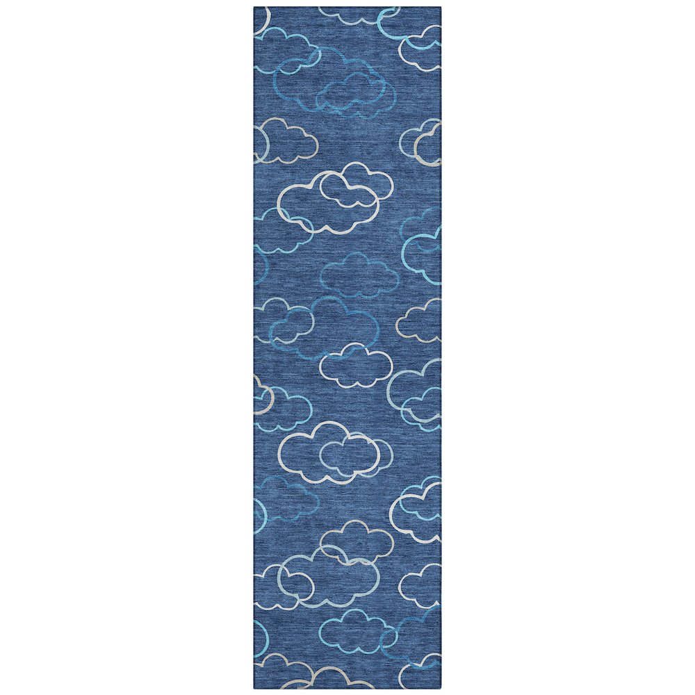 Machine Washable Indoor/Outdoor Chantille ACN2508 Blue 2'3" x 7'6" Runner Rug. Picture 1