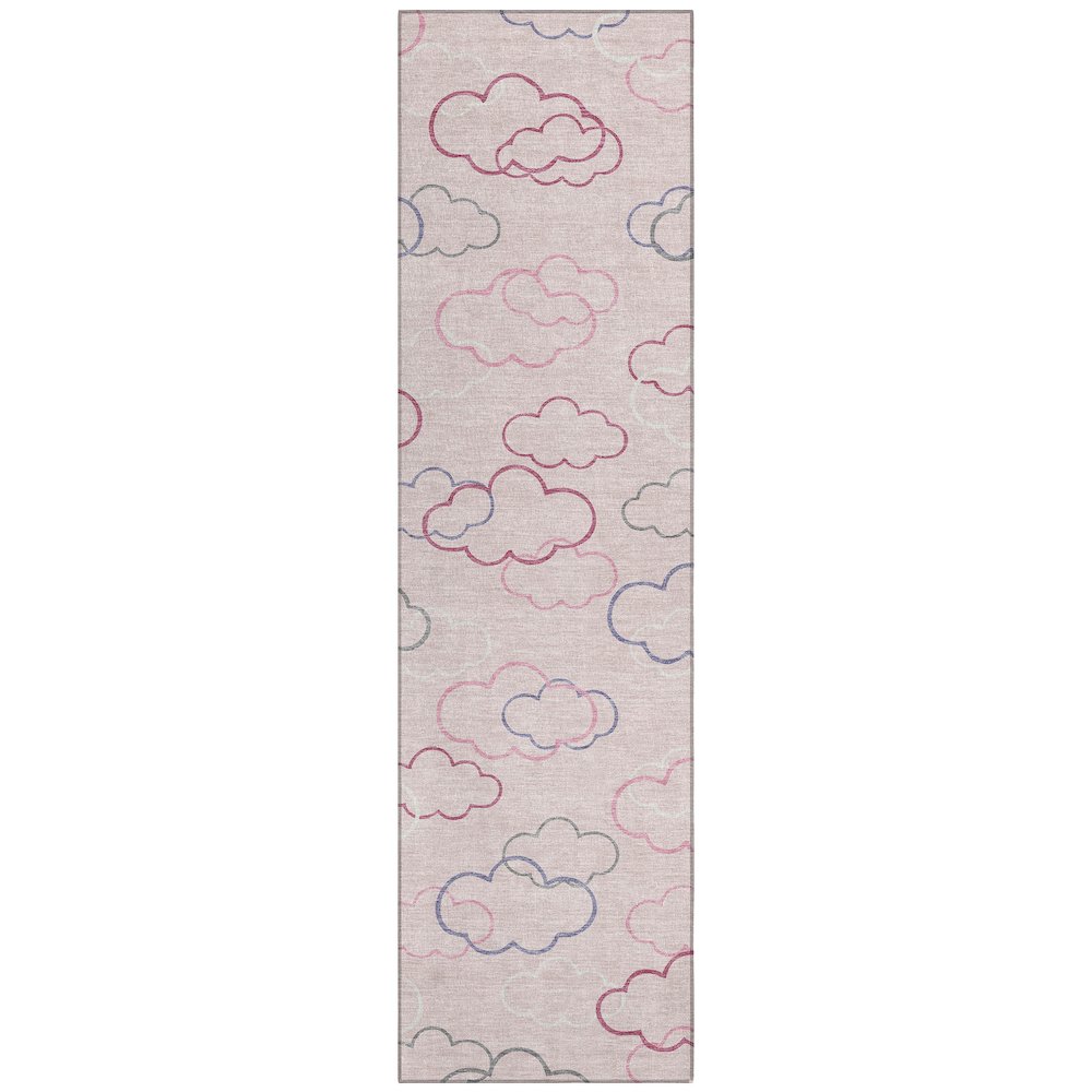 Machine Washable Indoor/Outdoor Chantille ACN2508 Pink 2'3" x 7'6" Runner Rug. Picture 1