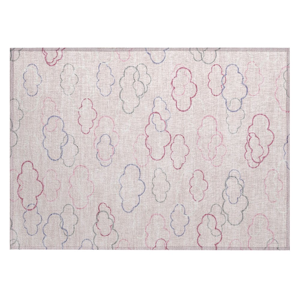 Machine Washable Indoor/Outdoor Chantille ACN2508 Pink 1'8" x 2'6" Rug. Picture 1