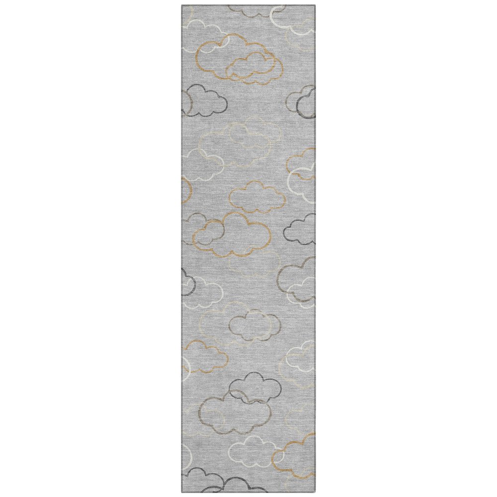 Machine Washable Indoor/Outdoor Chantille ACN2508 Gray 2'3" x 7'6" Runner Rug. Picture 1