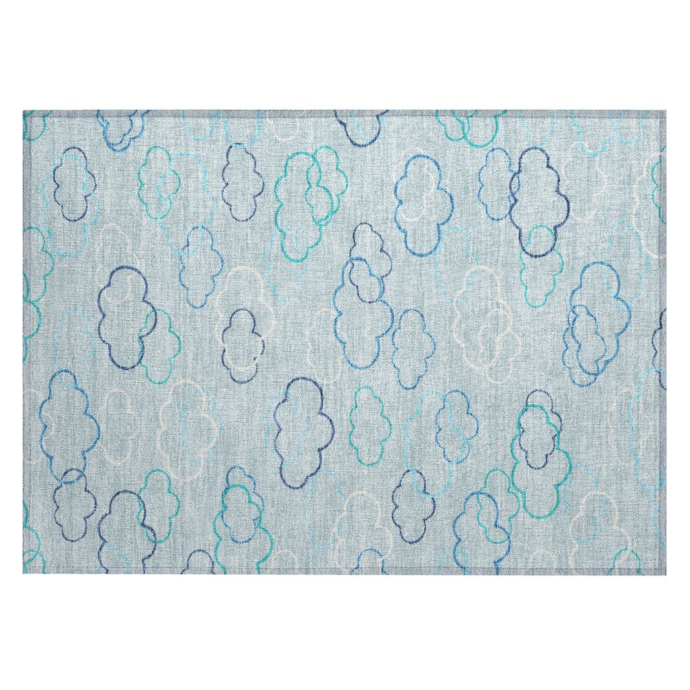 Machine Washable Indoor/Outdoor Chantille ACN2508 Blue 1'8" x 2'6" Rug. Picture 1