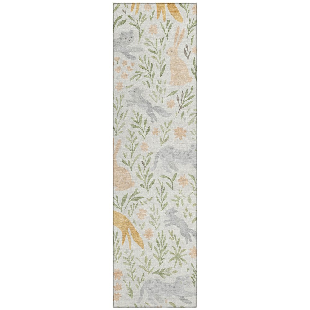 Machine Washable Indoor/Outdoor Chantille ACN2509 Ivory 2'3" x 7'6" Runner Rug. Picture 1