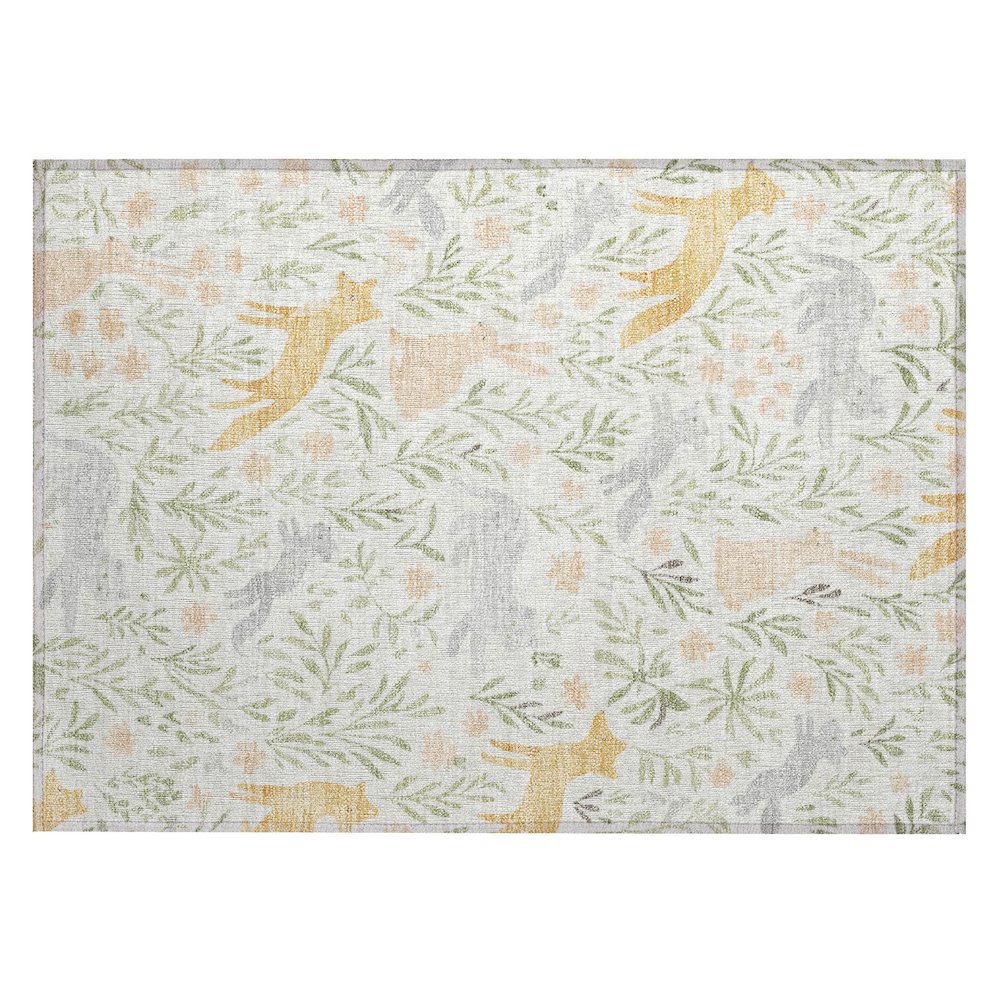 Machine Washable Indoor/Outdoor Chantille ACN2509 Ivory 1'8" x 2'6" Rug. Picture 1