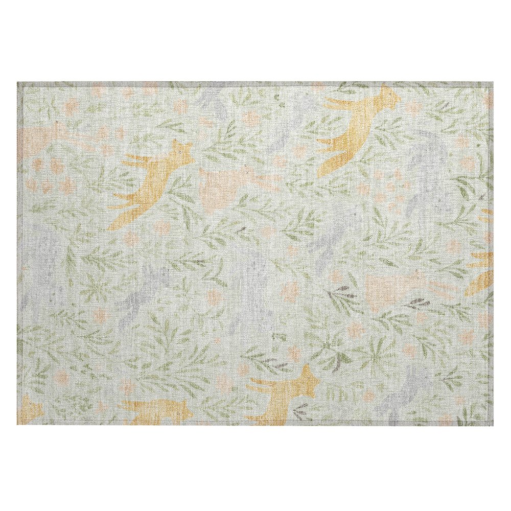 Machine Washable Indoor/Outdoor Chantille ACN2509 Green 1'8" x 2'6" Rug. Picture 1