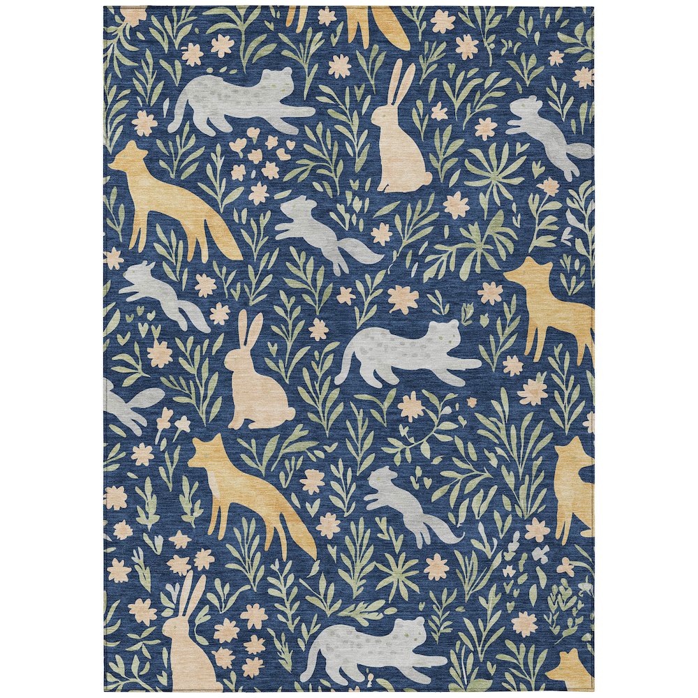 Machine Washable Indoor/Outdoor Chantille ACN2509 Blue 2'6" x 3'10" Rug. Picture 1