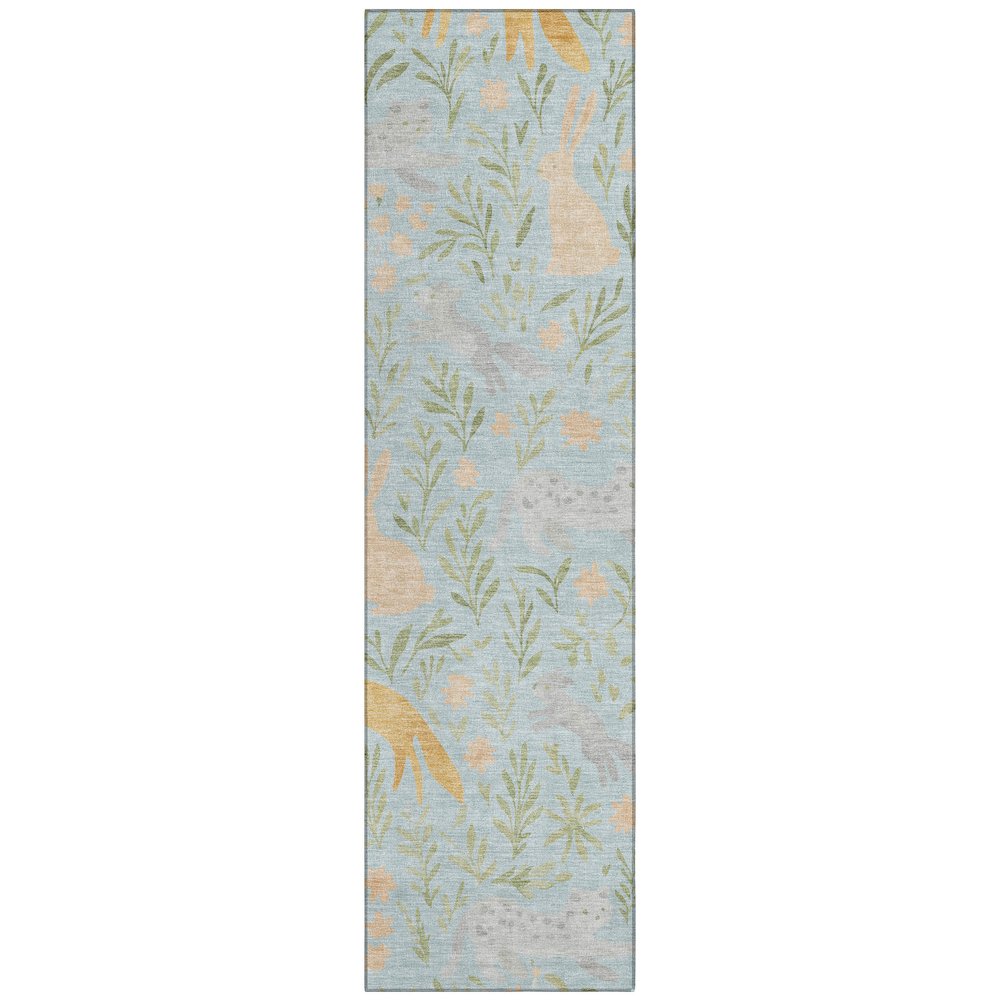 Machine Washable Indoor/Outdoor Chantille ACN2509 Blue 2'3" x 7'6" Runner Rug. Picture 1