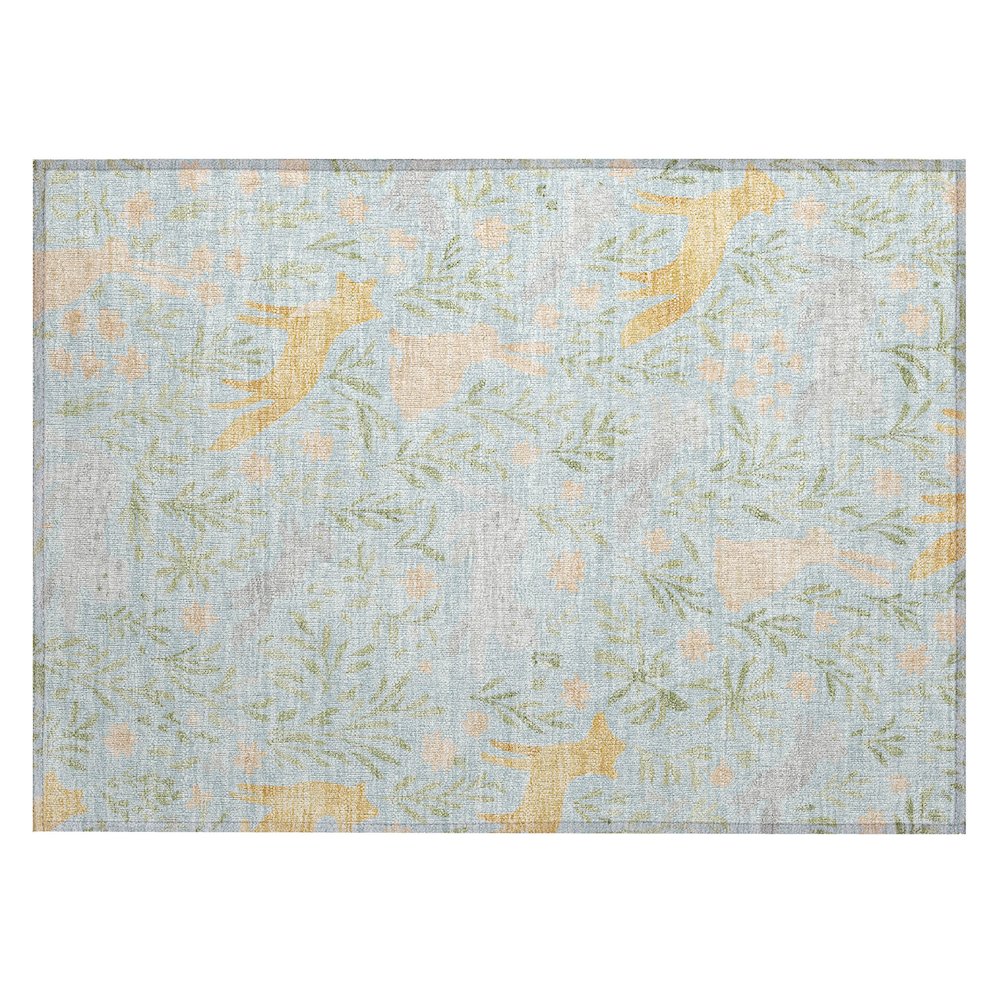 Machine Washable Indoor/Outdoor Chantille ACN2509 Blue 1'8" x 2'6" Rug. Picture 1