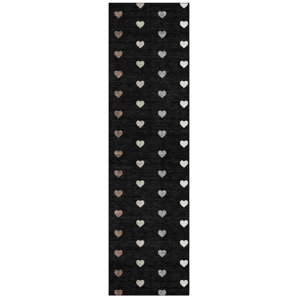 Machine Washable Indoor/Outdoor Chantille ACN2510 Black 2'3" x 7'6" Runner Rug. Picture 1