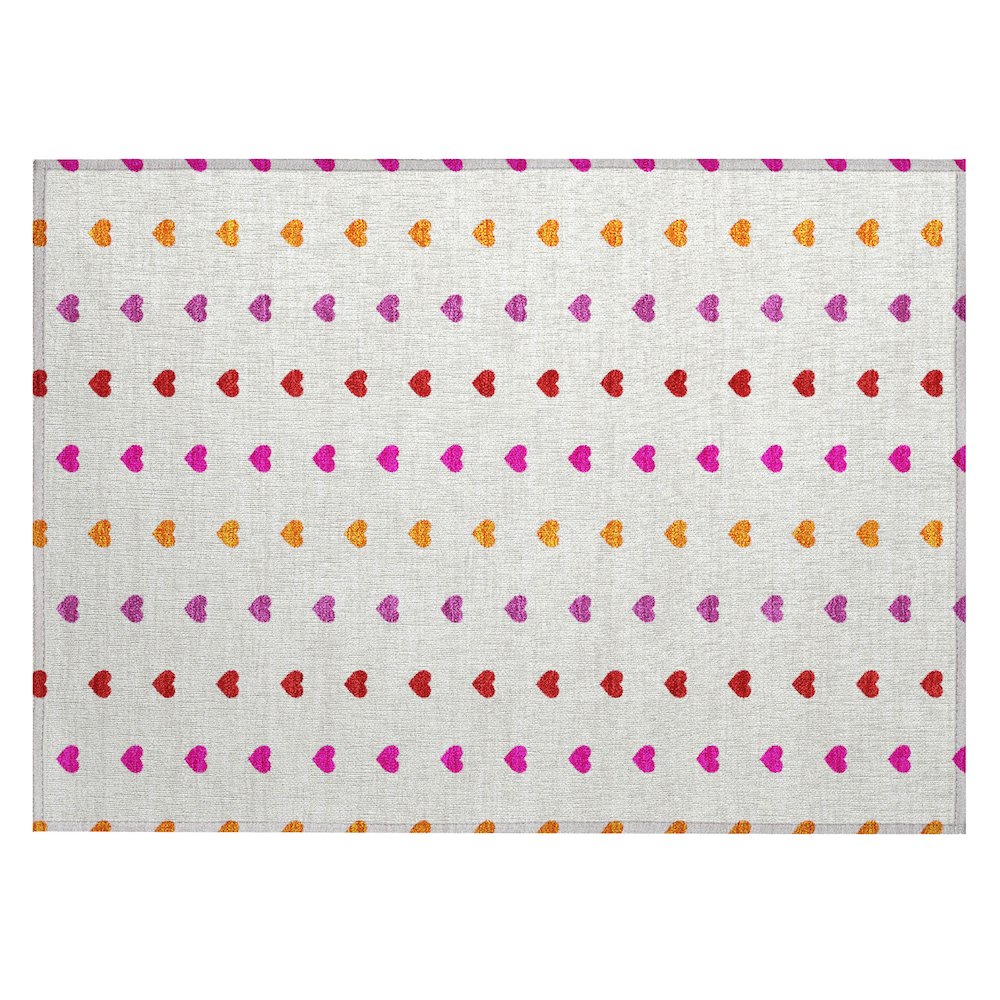 Machine Washable Indoor/Outdoor Chantille ACN2510 Ivory 1'8" x 2'6" Rug. Picture 1