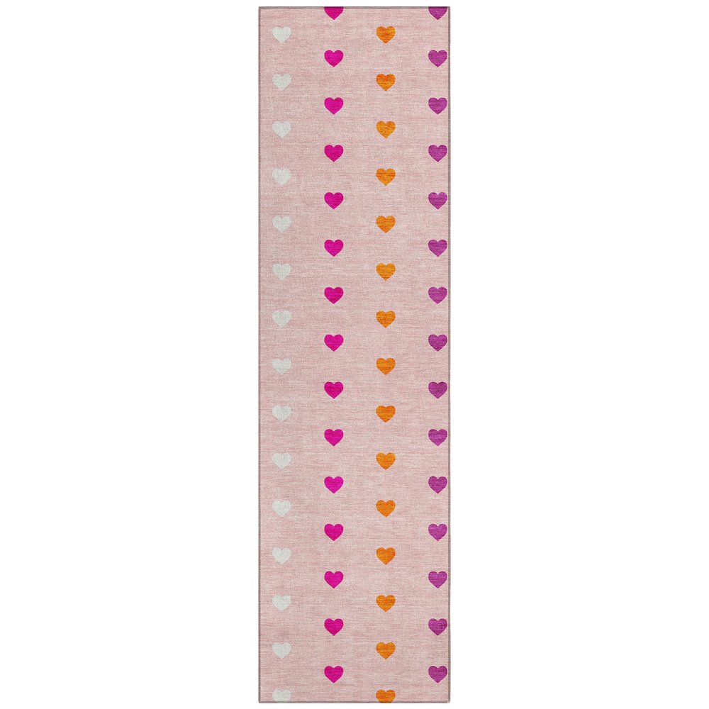 Machine Washable Indoor/Outdoor Chantille ACN2510 Pink 2'3" x 7'6" Runner Rug. Picture 1