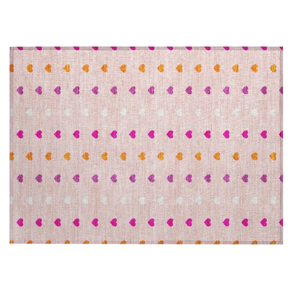 Machine Washable Indoor/Outdoor Chantille ACN2510 Pink 1'8" x 2'6" Rug. Picture 1