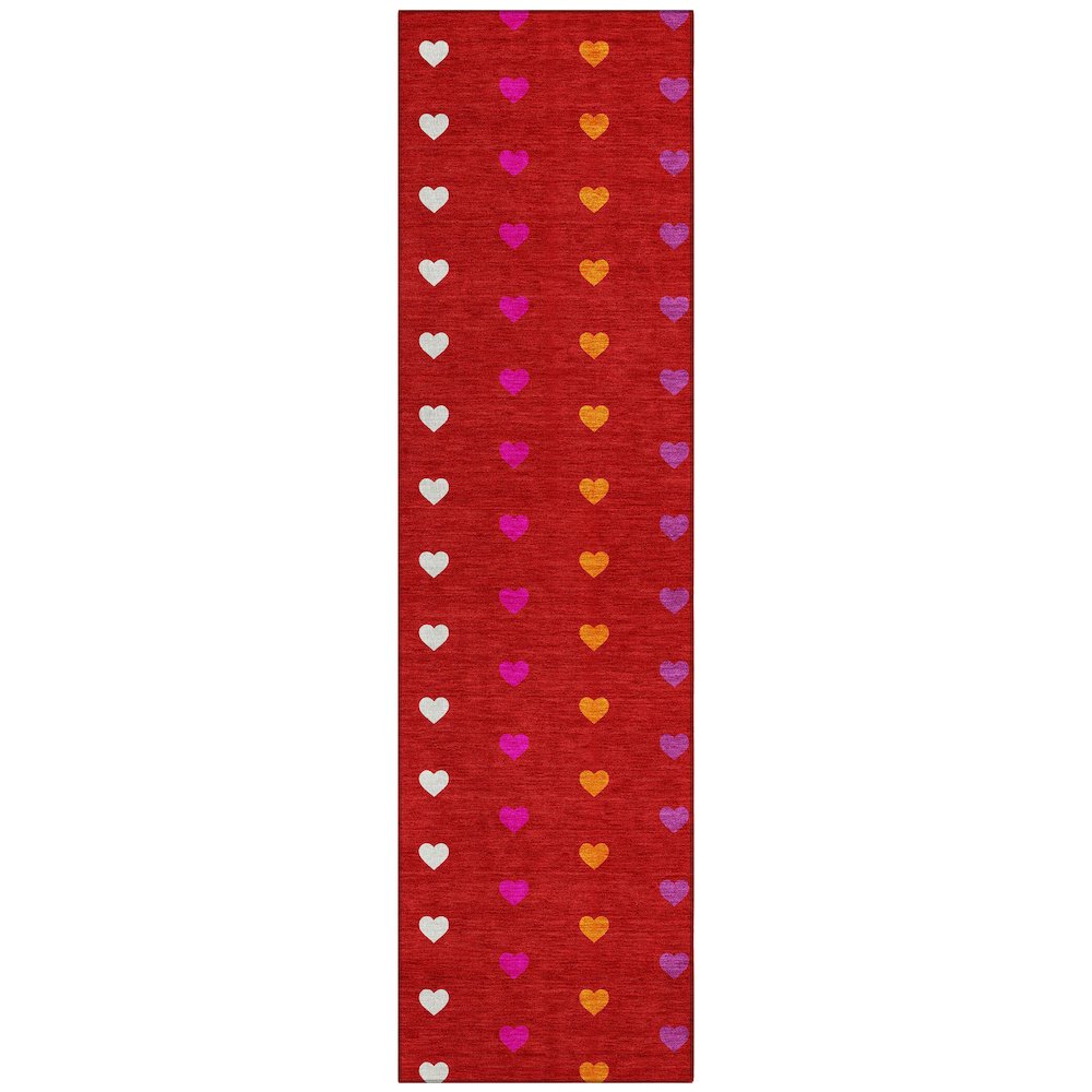 Machine Washable Indoor/Outdoor Chantille ACN2510 Red 2'3" x 7'6" Runner Rug. Picture 1