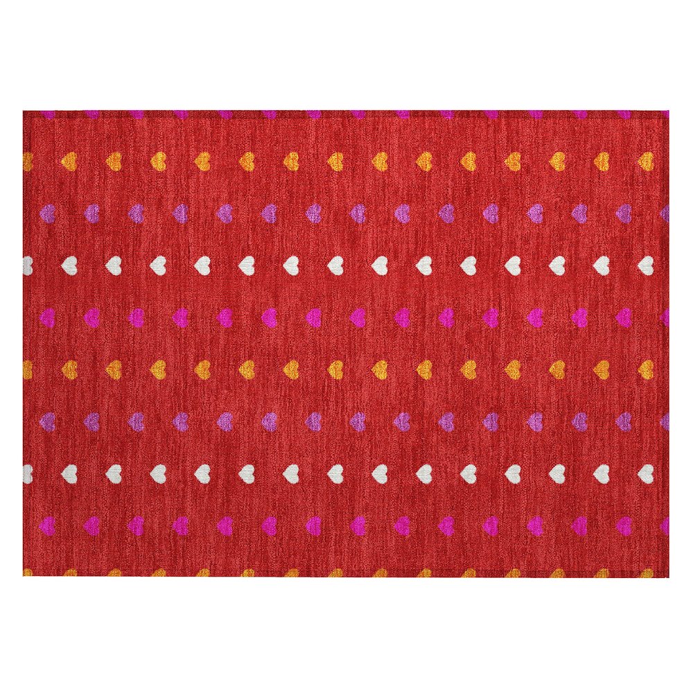 Machine Washable Indoor/Outdoor Chantille ACN2510 Red 1'8" x 2'6" Rug. Picture 1