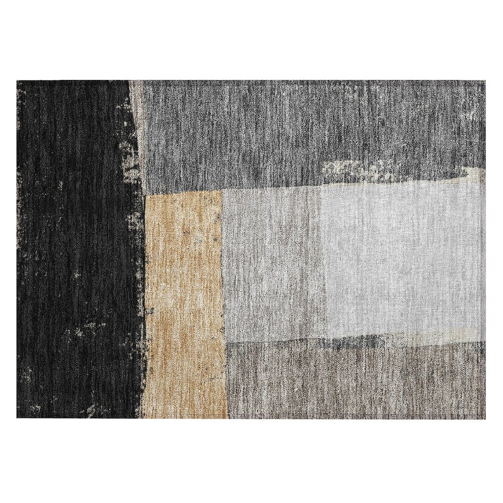 Machine Washable Indoor/Outdoor Chantille ACN2511 Black 1'8" x 2'6" Rug. Picture 1