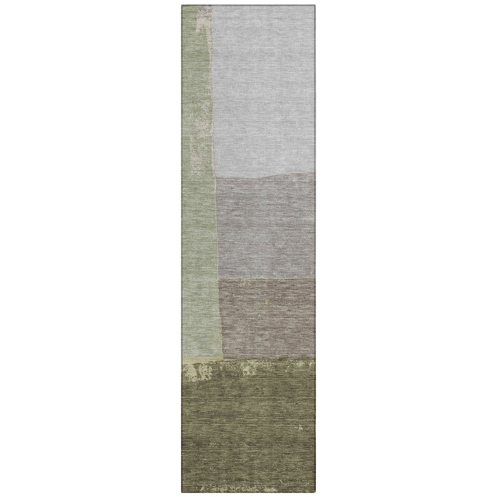 Machine Washable Indoor/Outdoor Chantille ACN2511 Green 2'3" x 7'6" Runner Rug. Picture 1