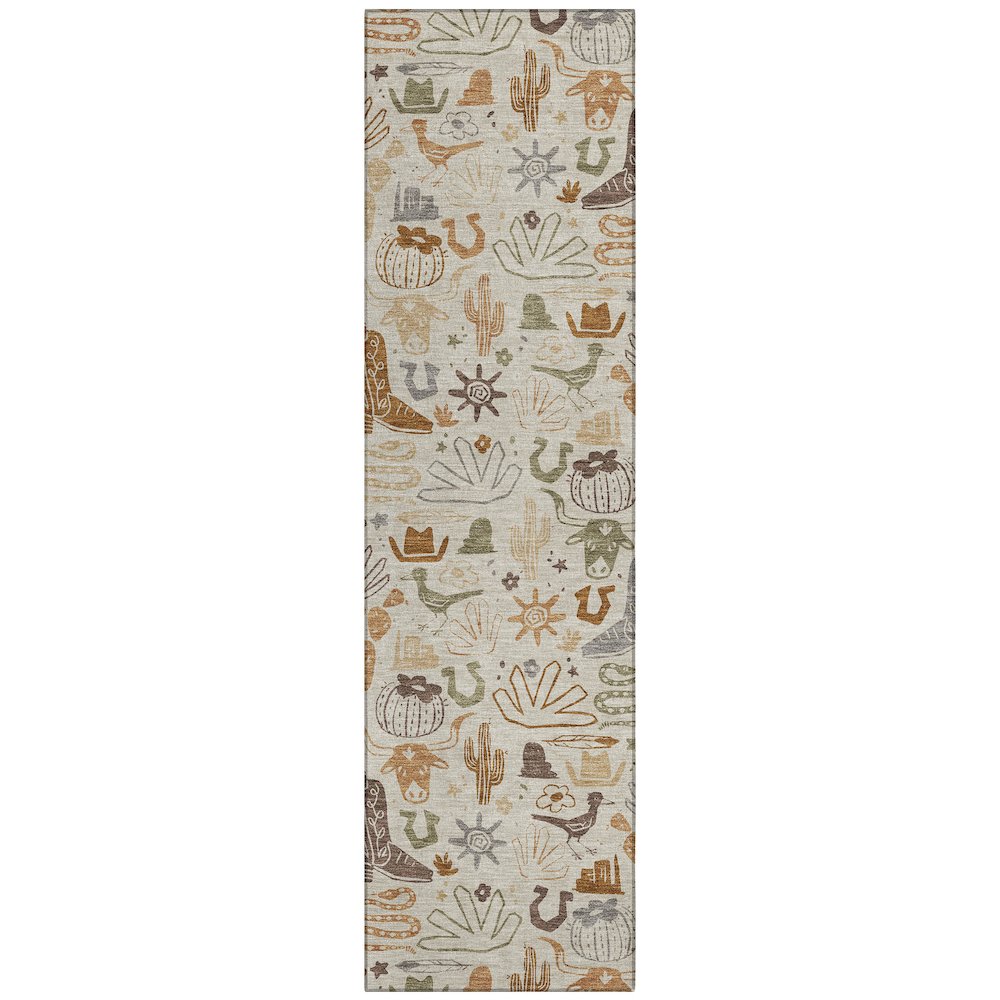 Machine Washable Indoor/Outdoor Chantille ACN2512 Brown 2'3" x 7'6" Runner Rug. Picture 1