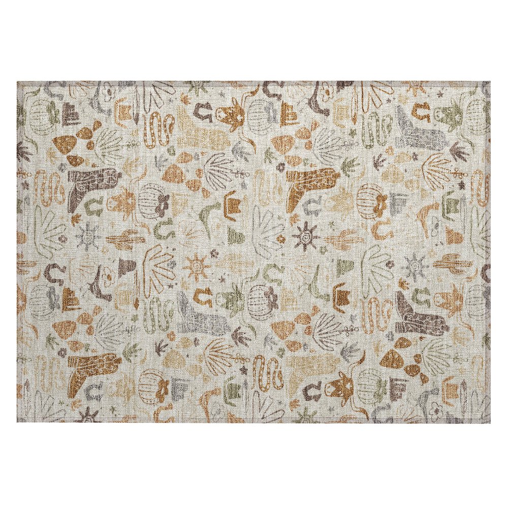 Machine Washable Indoor/Outdoor Chantille ACN2512 Brown 1'8" x 2'6" Rug. Picture 1