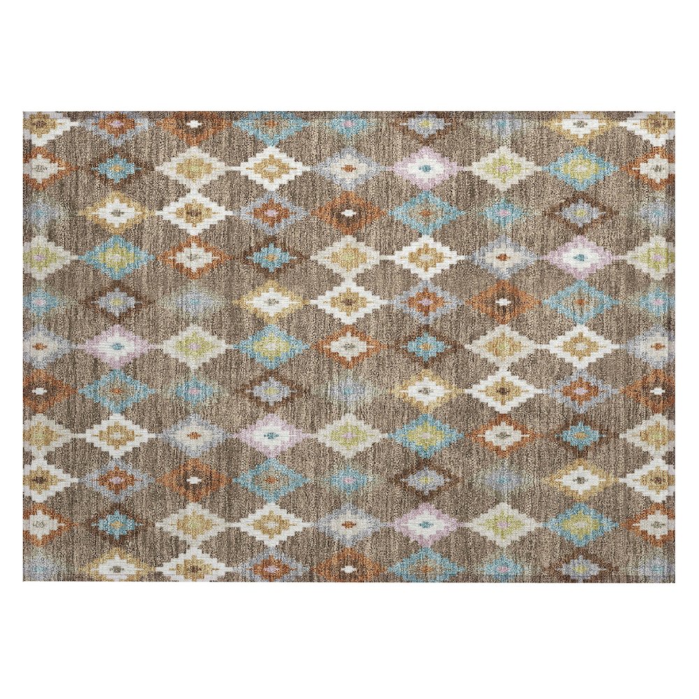Machine Washable Indoor/Outdoor Chantille ACN2513 Brown 1'8" x 2'6" Rug. Picture 1