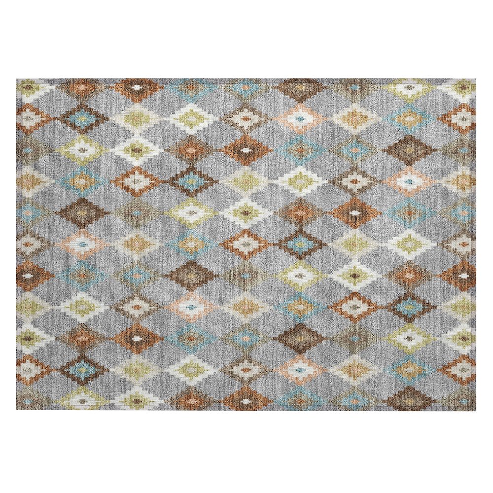 Machine Washable Indoor/Outdoor Chantille ACN2513 Gray 1'8" x 2'6" Rug. Picture 1