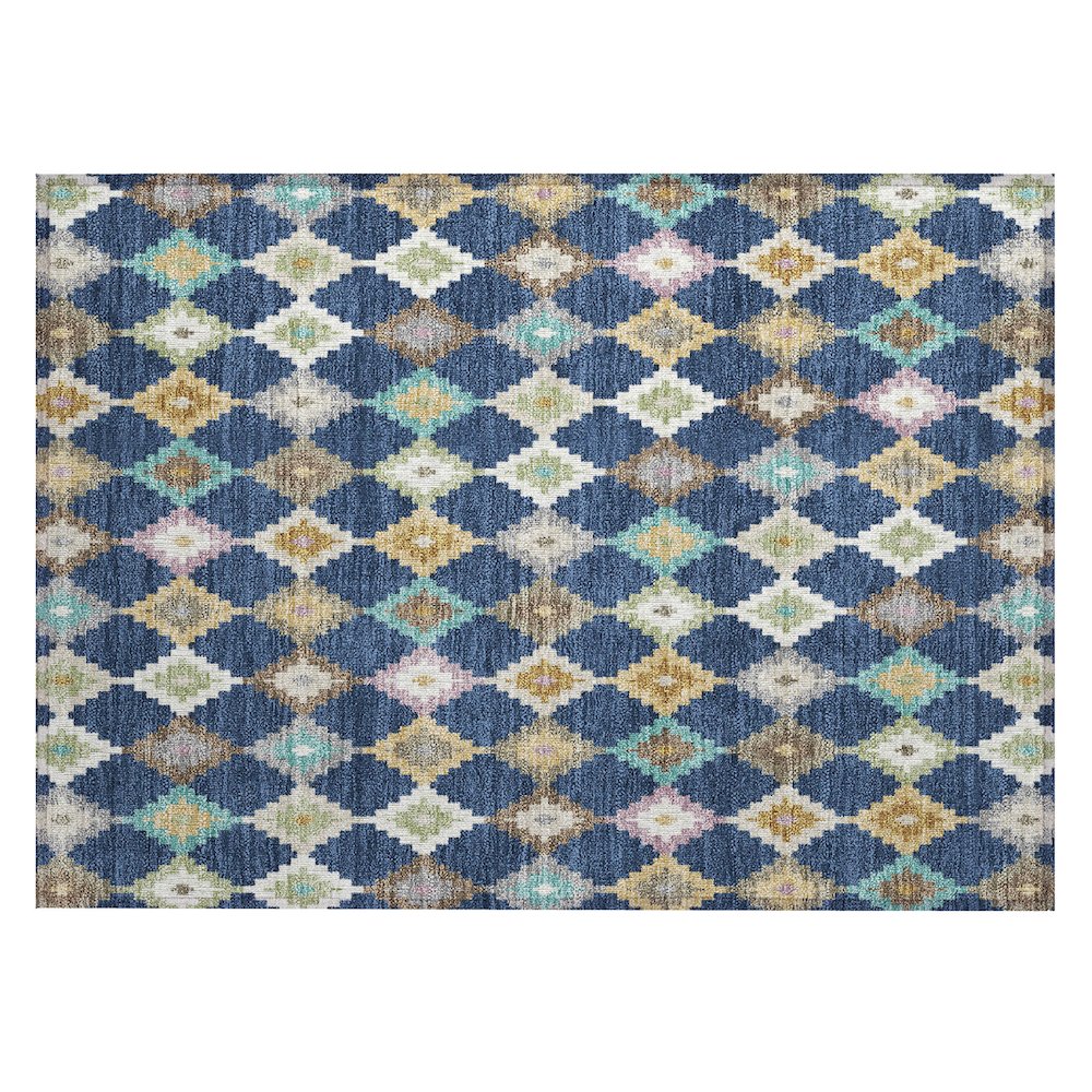 Machine Washable Indoor/Outdoor Chantille ACN2513 Blue 1'8" x 2'6" Rug. Picture 1