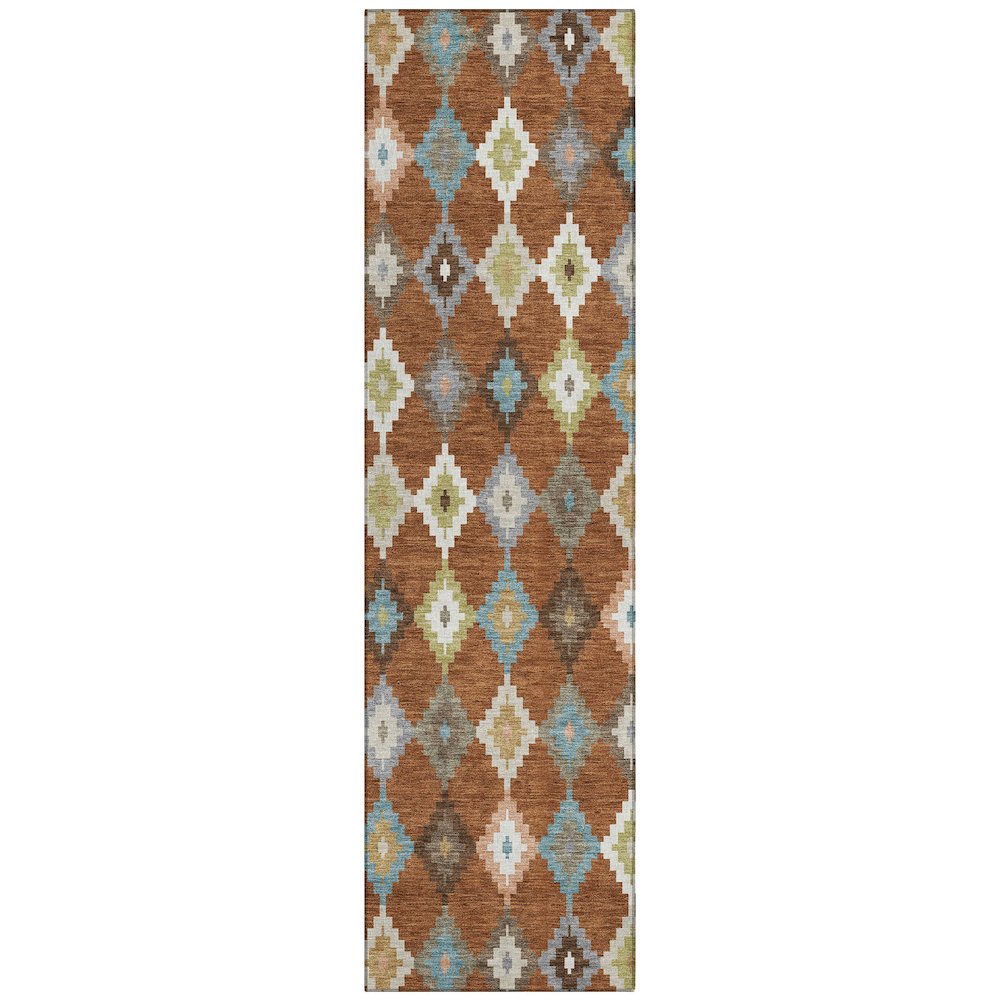 Machine Washable Indoor/Outdoor Chantille ACN2513 Orange 2'3" x 7'6" Runner Rug. Picture 1