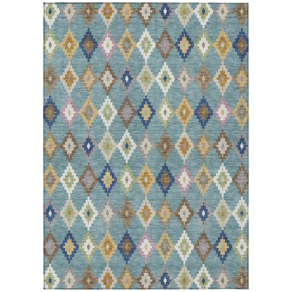 Machine Washable Indoor/Outdoor Chantille ACN2513 Teal 2'6" x 3'10" Rug. Picture 1