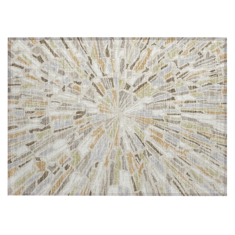 Machine Washable Indoor/Outdoor Chantille ACN2514 Brown 1'8" x 2'6" Rug. Picture 1