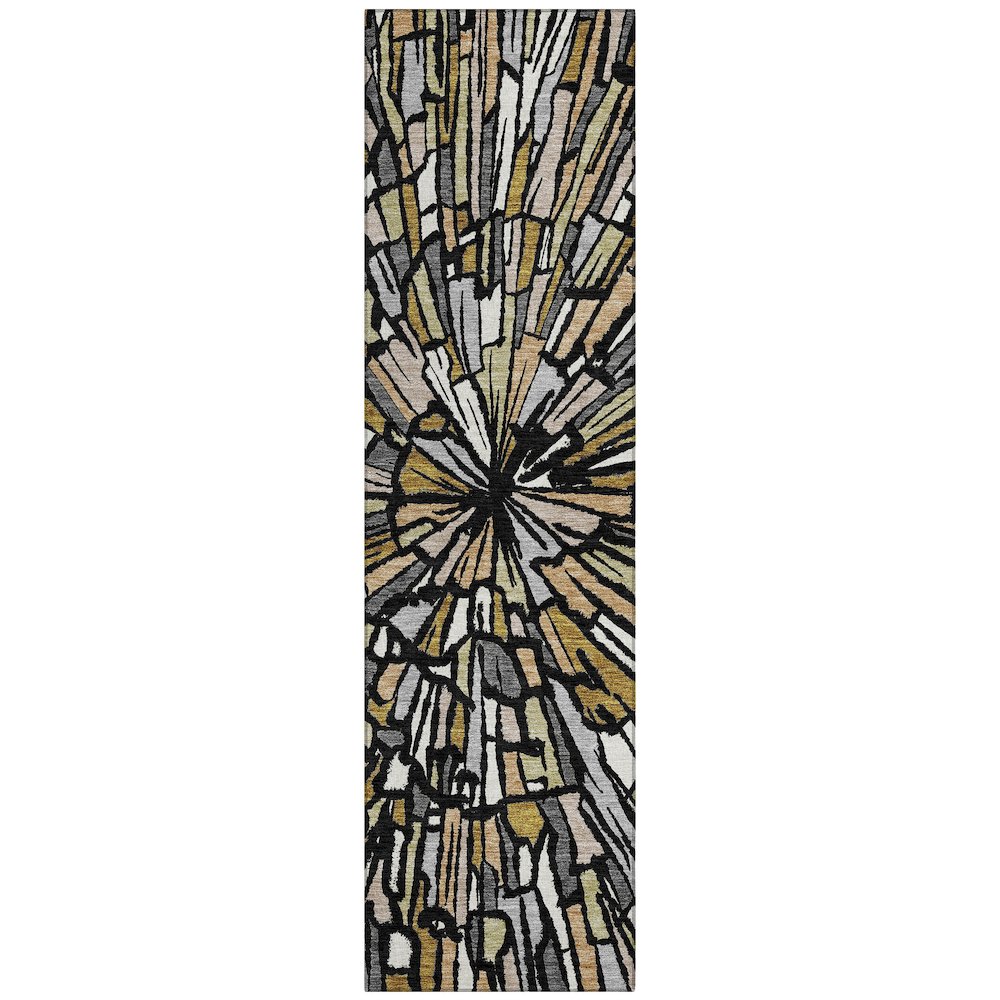 Machine Washable Indoor/Outdoor Chantille ACN2514 Black 2'3" x 7'6" Runner Rug. Picture 1