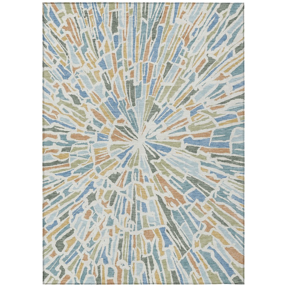 Machine Washable Indoor/Outdoor Chantille ACN2514 Blue 2'6" x 3'10" Rug. Picture 1