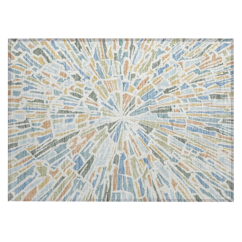 Machine Washable Indoor/Outdoor Chantille ACN2514 Blue 1'8" x 2'6" Rug. Picture 1